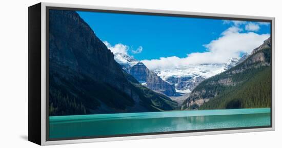 Lake with Canadian Rockies in the Background, Lake Louise, Banff National Park, Alberta, Canada-null-Framed Stretched Canvas