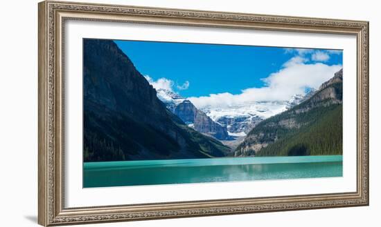 Lake with Canadian Rockies in the Background, Lake Louise, Banff National Park, Alberta, Canada-null-Framed Photographic Print