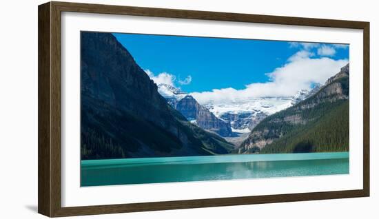 Lake with Canadian Rockies in the Background, Lake Louise, Banff National Park, Alberta, Canada-null-Framed Photographic Print