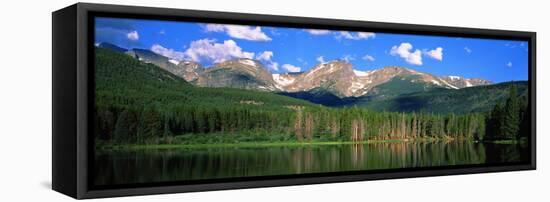 Lake with Mountain Range in the Background, Sprague Lake, Rocky Mountain National Park, Colorado-null-Framed Premier Image Canvas