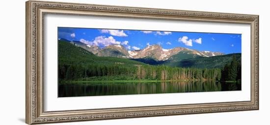 Lake with Mountain Range in the Background, Sprague Lake, Rocky Mountain National Park, Colorado-null-Framed Photographic Print