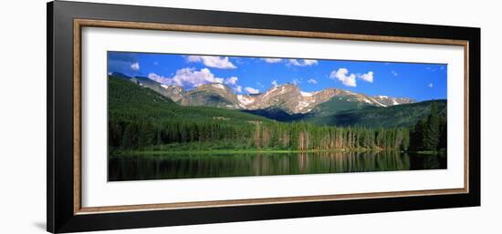 Lake with Mountain Range in the Background, Sprague Lake, Rocky Mountain National Park, Colorado-null-Framed Photographic Print