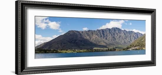 Lake with mountain range in the background, The Remarkables, Lake Wakatipu, Queenstown-Lakes Dis...-null-Framed Photographic Print