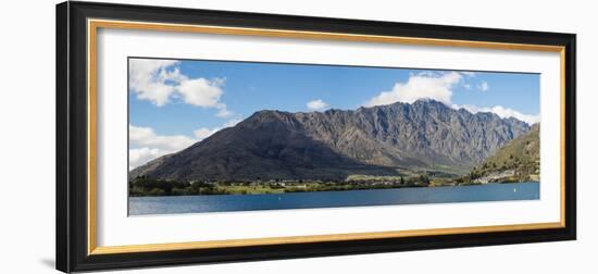 Lake with mountain range in the background, The Remarkables, Lake Wakatipu, Queenstown-Lakes Dis...-null-Framed Photographic Print