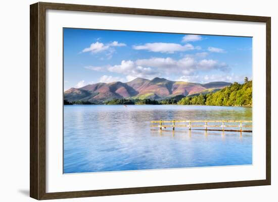 Lake with Mountains in the Background, Derwent Water, Lake District National Park, Cumbria, England-null-Framed Photographic Print