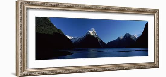 Lake with Mountains in the Background, Milford Sound, Fiordland National Park, South Island-null-Framed Photographic Print