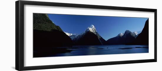 Lake with Mountains in the Background, Milford Sound, Fiordland National Park, South Island-null-Framed Photographic Print