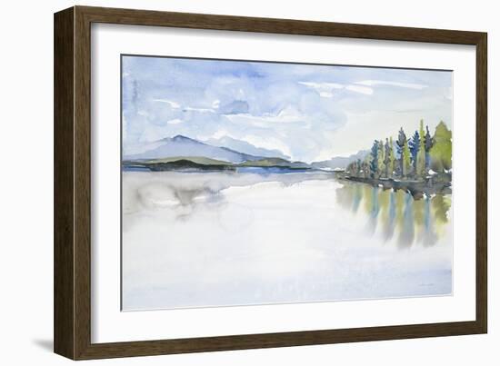 Lakefront Watercolor-Lora Gold-Framed Premium Giclee Print