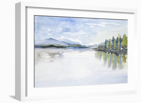 Lakefront Watercolor-Lora Gold-Framed Premium Giclee Print