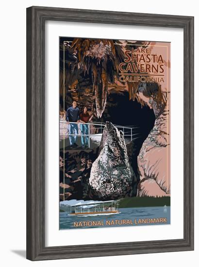 Lakehead, California - Cave and Catamaran - National Natural Landmark-Lantern Press-Framed Art Print