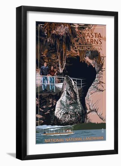 Lakehead, California - Cave and Catamaran - National Natural Landmark-Lantern Press-Framed Art Print