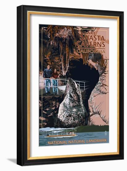 Lakehead, California - Cave and Catamaran - National Natural Landmark-Lantern Press-Framed Art Print