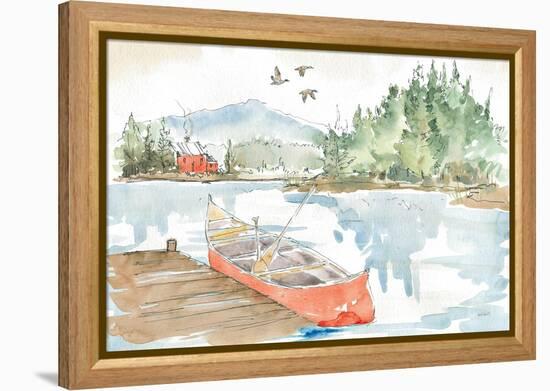 Lakehouse I Red-Anne Tavoletti-Framed Stretched Canvas