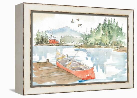 Lakehouse I Red-Anne Tavoletti-Framed Stretched Canvas