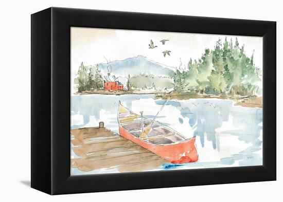 Lakehouse I Red-Anne Tavoletti-Framed Stretched Canvas