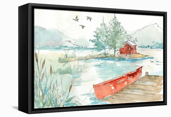 Lakehouse II Red-Anne Tavoletti-Framed Stretched Canvas