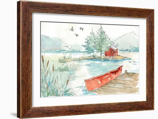 Lakehouse II Red-Anne Tavoletti-Framed Art Print