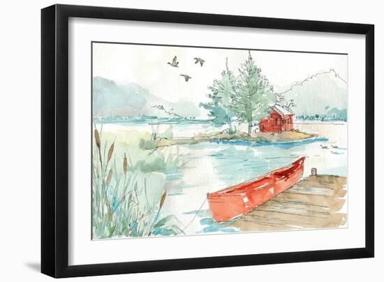 Lakehouse II Red-Anne Tavoletti-Framed Art Print