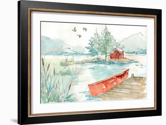 Lakehouse II Red-Anne Tavoletti-Framed Art Print