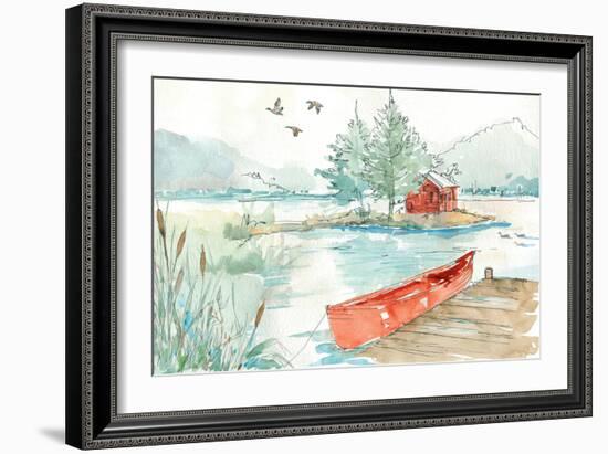 Lakehouse II Red-Anne Tavoletti-Framed Art Print