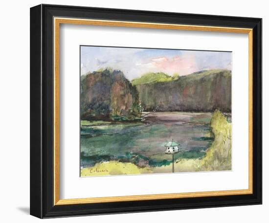 Lakehouse View-Stephen Calcasola-Framed Art Print