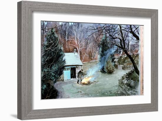 Lakeland Bonfire, 1996-John Cooke-Framed Giclee Print