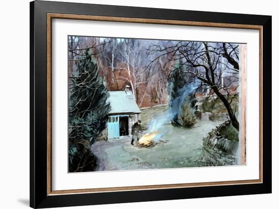 Lakeland Bonfire, 1996-John Cooke-Framed Giclee Print