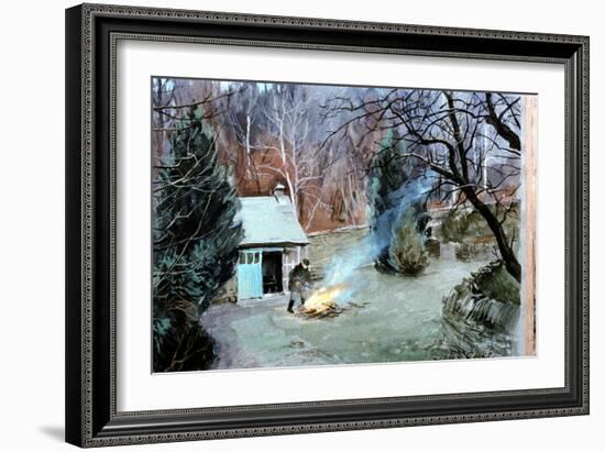 Lakeland Bonfire, 1996-John Cooke-Framed Giclee Print