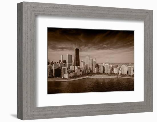 Lakeshore Chicago BW-Steve Gadomski-Framed Photographic Print