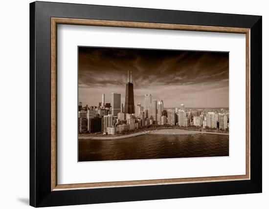 Lakeshore Chicago BW-Steve Gadomski-Framed Photographic Print