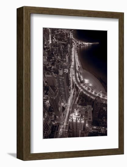 Lakeshore Drive Aloft BW Warm Toned-Steve Gadomski-Framed Photographic Print