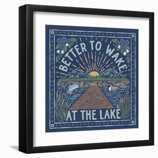 Lakeside Days II Blue-Laura Marshall-Framed Art Print