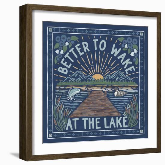 Lakeside Days II Blue-Laura Marshall-Framed Art Print