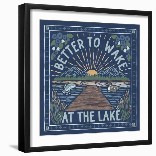 Lakeside Days II Blue-Laura Marshall-Framed Art Print