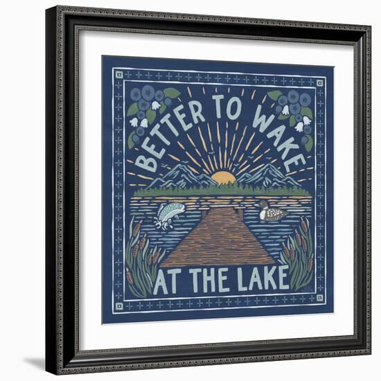 Lakeside Days II Blue-Laura Marshall-Framed Art Print