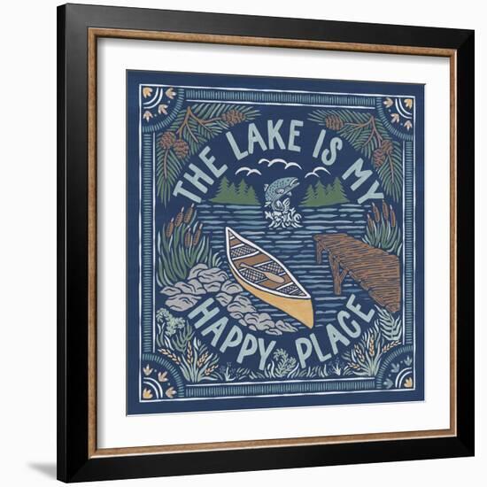 Lakeside Days III Blue-Laura Marshall-Framed Art Print