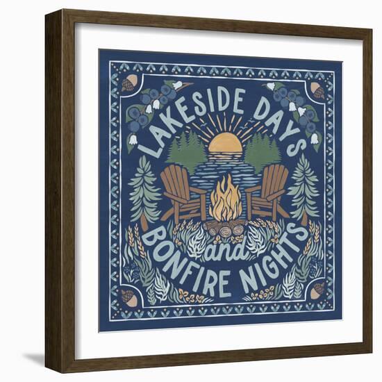 Lakeside Days IV Blue-Laura Marshall-Framed Art Print