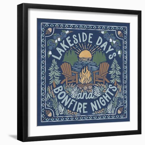 Lakeside Days IV Blue-Laura Marshall-Framed Art Print