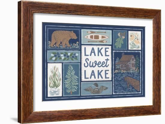 Lakeside Days VI Blue-Laura Marshall-Framed Art Print