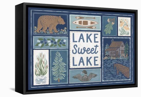 Lakeside Days VI Blue-Laura Marshall-Framed Stretched Canvas