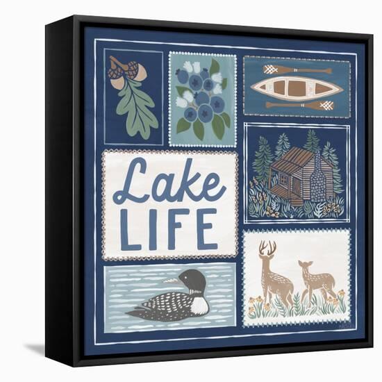 Lakeside Days VII Blue-Laura Marshall-Framed Stretched Canvas