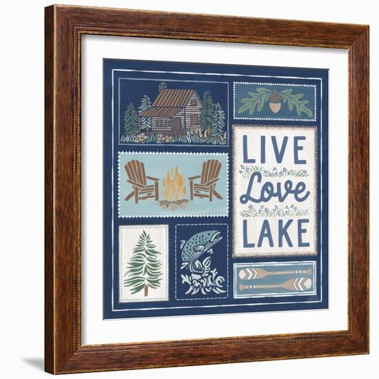 Lakeside Days VIII Blue-Laura Marshall-Framed Art Print