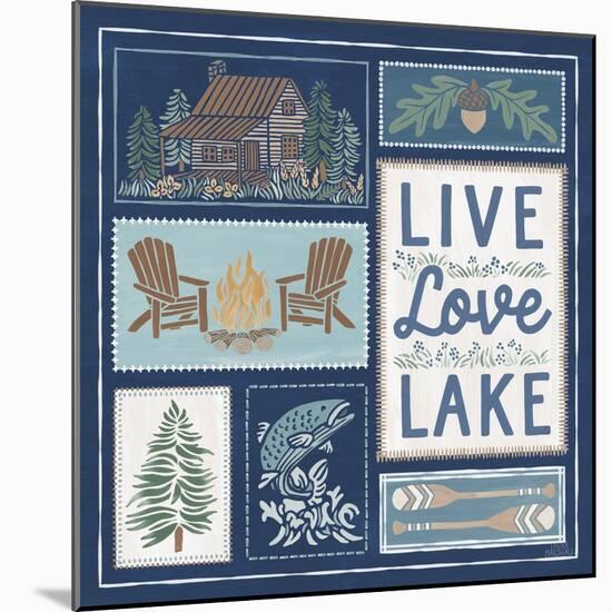 Lakeside Days VIII Blue-Laura Marshall-Mounted Art Print