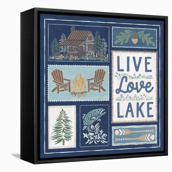 Lakeside Days VIII Blue-Laura Marshall-Framed Stretched Canvas