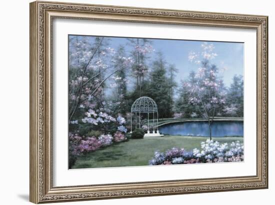 Lakeside Gazebo-Diane Romanello-Framed Art Print