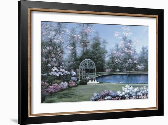 Lakeside Gazebo-Diane Romanello-Framed Art Print