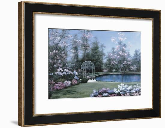 Lakeside Gazebo-Diane Romanello-Framed Art Print