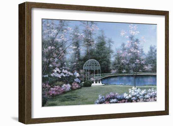 Lakeside Gazebo-Diane Romanello-Framed Art Print