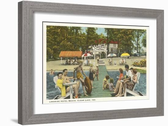 Lakeside Hotel, Clear Lake, Indiana-null-Framed Art Print