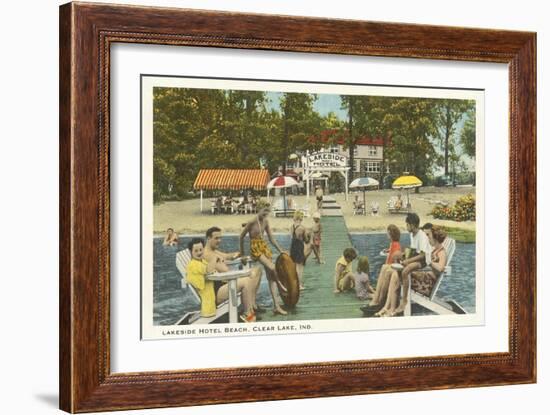 Lakeside Hotel, Clear Lake, Indiana-null-Framed Art Print